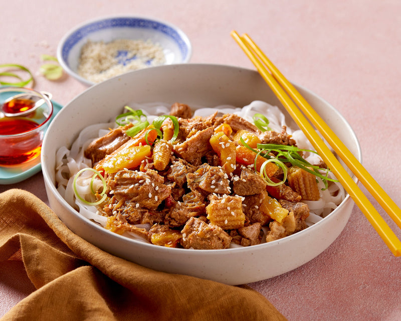Sweet & Sour Pork with Rice Noodles