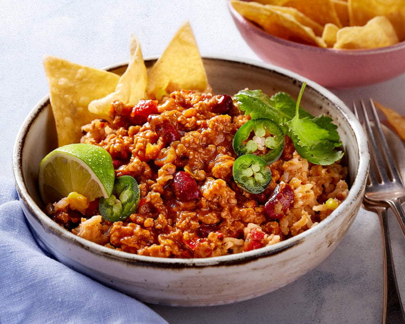 Beef Chilli Con Carne with Mexican Rice