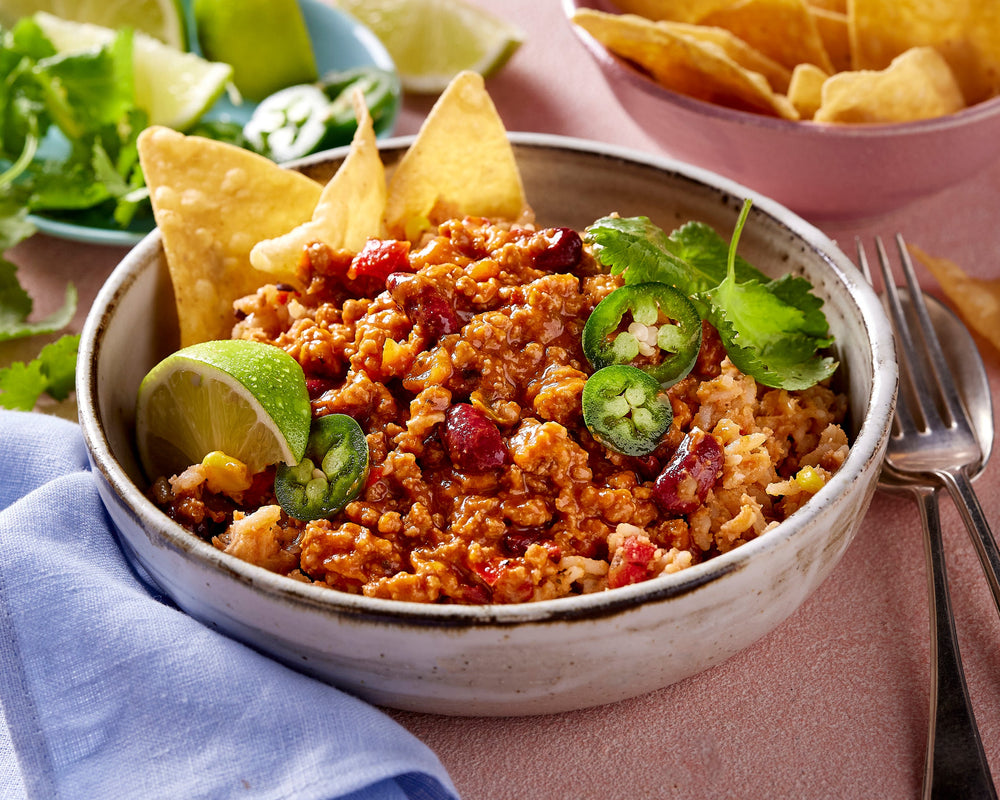Beef Chilli Con Carne with Mexican Rice