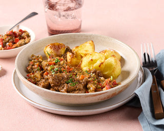 Grass Fed Beef with Chimichurri Salsa and Chat Potatoes
