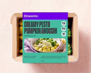 Creamy Pesto Pumpkin Gnocchi with Broccoli