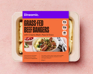 Grass Fed Beef Bangers with Mashed Potatoes and Gravy