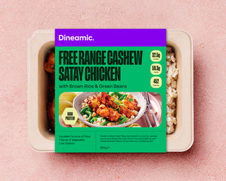 Cashew Satay Chicken with Brown Rice & Green Beans