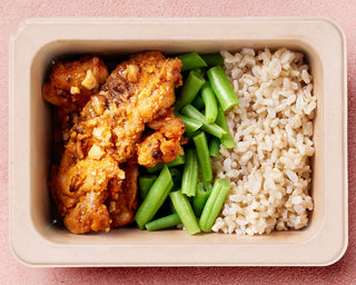 Cashew Satay Chicken with Brown Rice & Green Beans