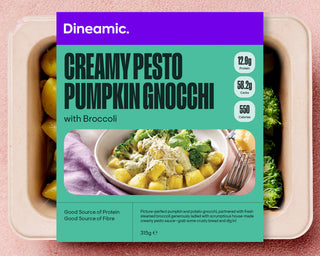 Creamy Pesto Pumpkin Gnocchi with Broccoli