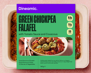 Green Chickpea Falafel with Tomato Sauce and Couscous