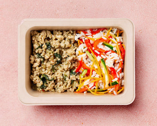 Lemongrass Pork with Sushi Rice & Rainbow Slaw