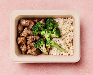 Maple Pork with Brown Rice & Sesame Broccoli