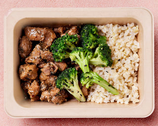 Maple Pork with Brown Rice & Sesame Broccoli