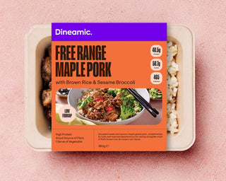 Maple Pork with Brown Rice & Sesame Broccoli