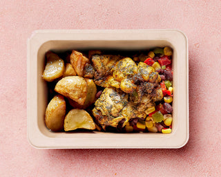Smokey Chicken with Roasted Chat Potatoes, Corn & Black Bean Salsa