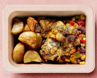 Smokey Chicken with Roasted Chat Potatoes, Corn & Black Bean Salsa