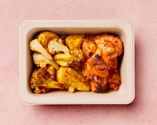 Tandoori Chicken with Roasted Spiced Cauliflower and Chat Potato