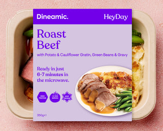 Roast Beef with Potato & Cauliflower Gratin, Green Beans & Gravy