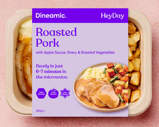 Roast Pork with Apple Sauce, Gravy & Roasted Vegetables