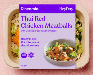Thai Red Chicken Meatballs with Chinese Broccoli & Brown Rice