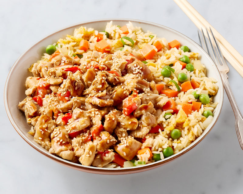 Honey Lemon Chicken with Egg & Vegetable Fried Rice