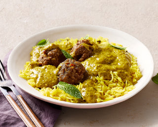 Grass Fed Lamb Kofta Curry with Tumeric Rice
