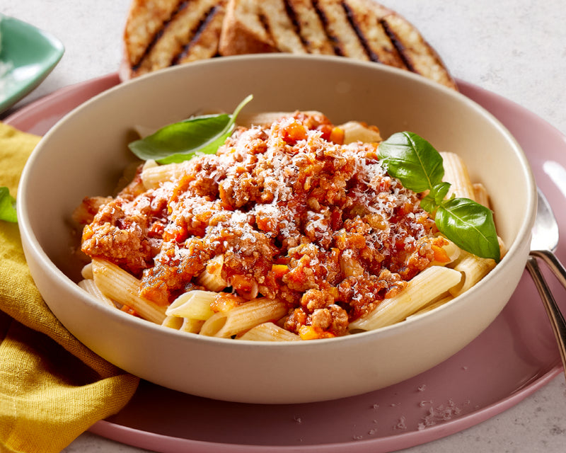 Low FODMAP Beef Bolognese with Penne