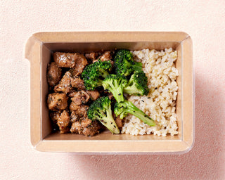 Maple Pork with Brown Rice & Sesame Broccoli