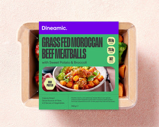 Moroccan Beef Meatballs with Sweet Potato & Broccoli