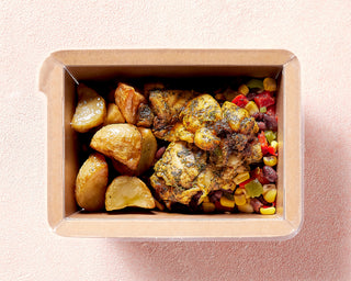 Smokey Chicken with Roasted Chat Potatoes, Corn & Black Bean Salsa