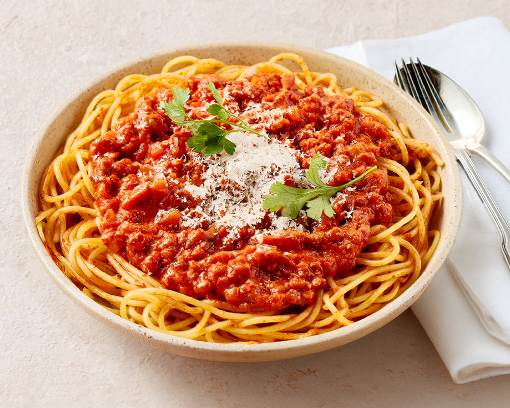Classic Spaghetti Bolognese with Parmesan Cheese