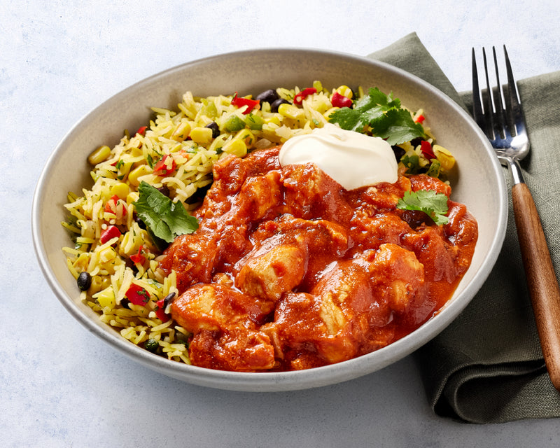 Tex-Mex Chicken, Fiesta Rice & Sour Cream