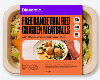 Thai Red Chicken Meatballs with Chinese Broccoli & Brown Rice