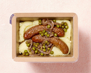 Grass Fed Beef Bangers with Mashed Potatoes and Gravy