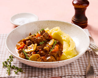 Beef Bourguignon with Roasted Mash Potatoes