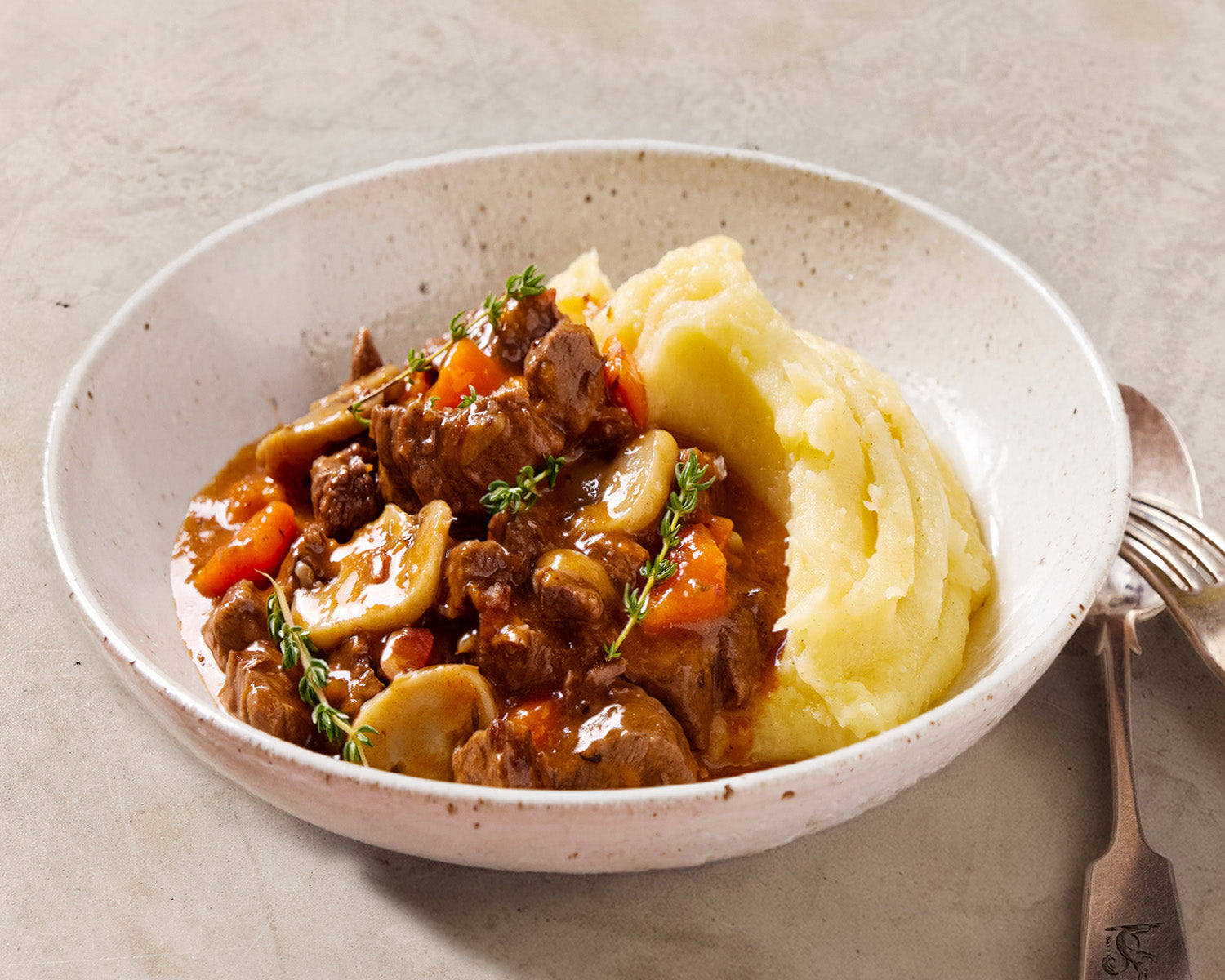Beef Bourguignon with Creamy Mash Potatoes
