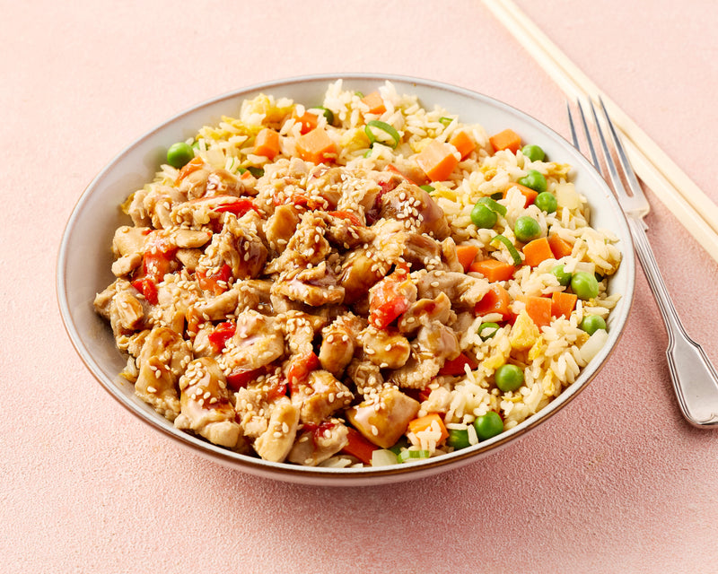 Honey Lemon Chicken with Egg & Vegetable Fried Rice