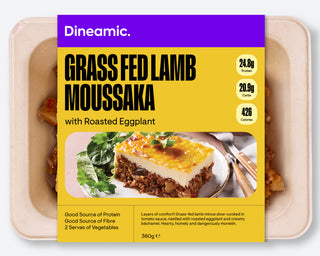Grass Fed Lamb Moussaka with Roasted Eggplant