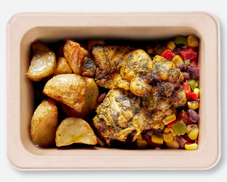 Smokey Chicken with Roasted Chat Potatoes, Corn & Black Bean Salsa