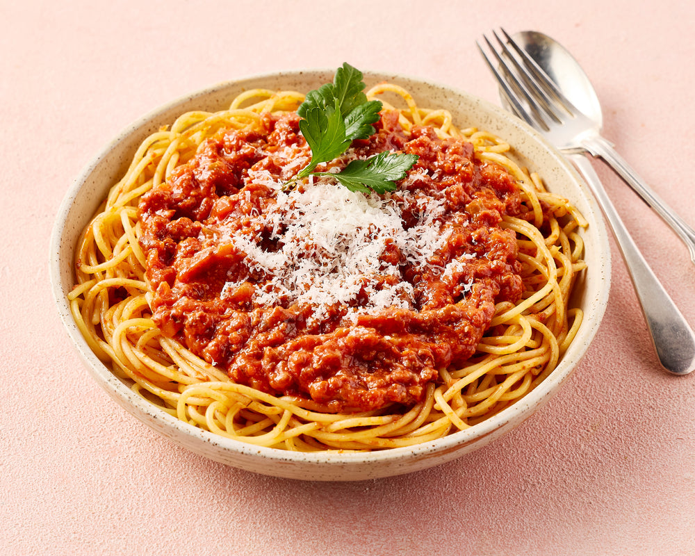 Classic Spaghetti Bolognese with Parmesan Cheese
