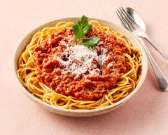Classic Spaghetti Bolognese with Parmesan Cheese in Mediterranean Diet Bundle