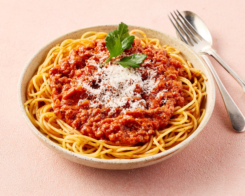 Classic Spaghetti Bolognese with Parmesan Cheese