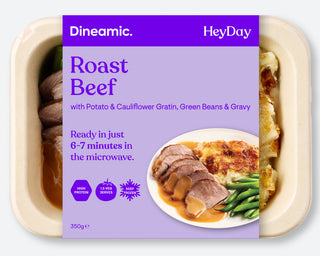 Roast Beef with Potato & Cauliflower Gratin, Green Beans & Gravy
