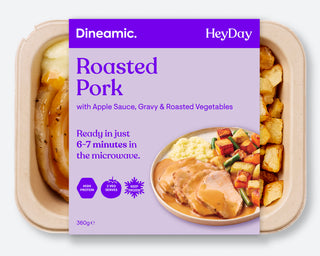 Roast Pork with Apple Sauce, Gravy & Roasted Vegetables