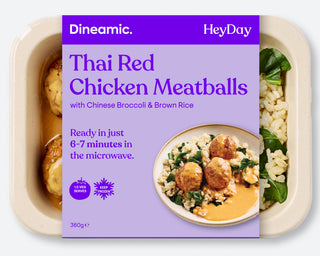 Thai Red Chicken Meatballs with Chinese Broccoli & Brown Rice
