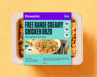 Free Range Creamy Chicken Orzo with Spinach and Peas