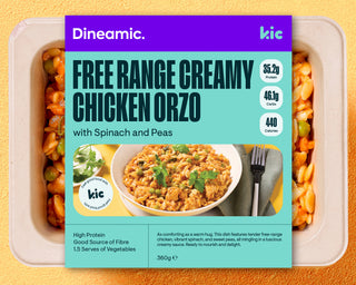 Free Range Creamy Chicken Orzo with Spinach and Peas